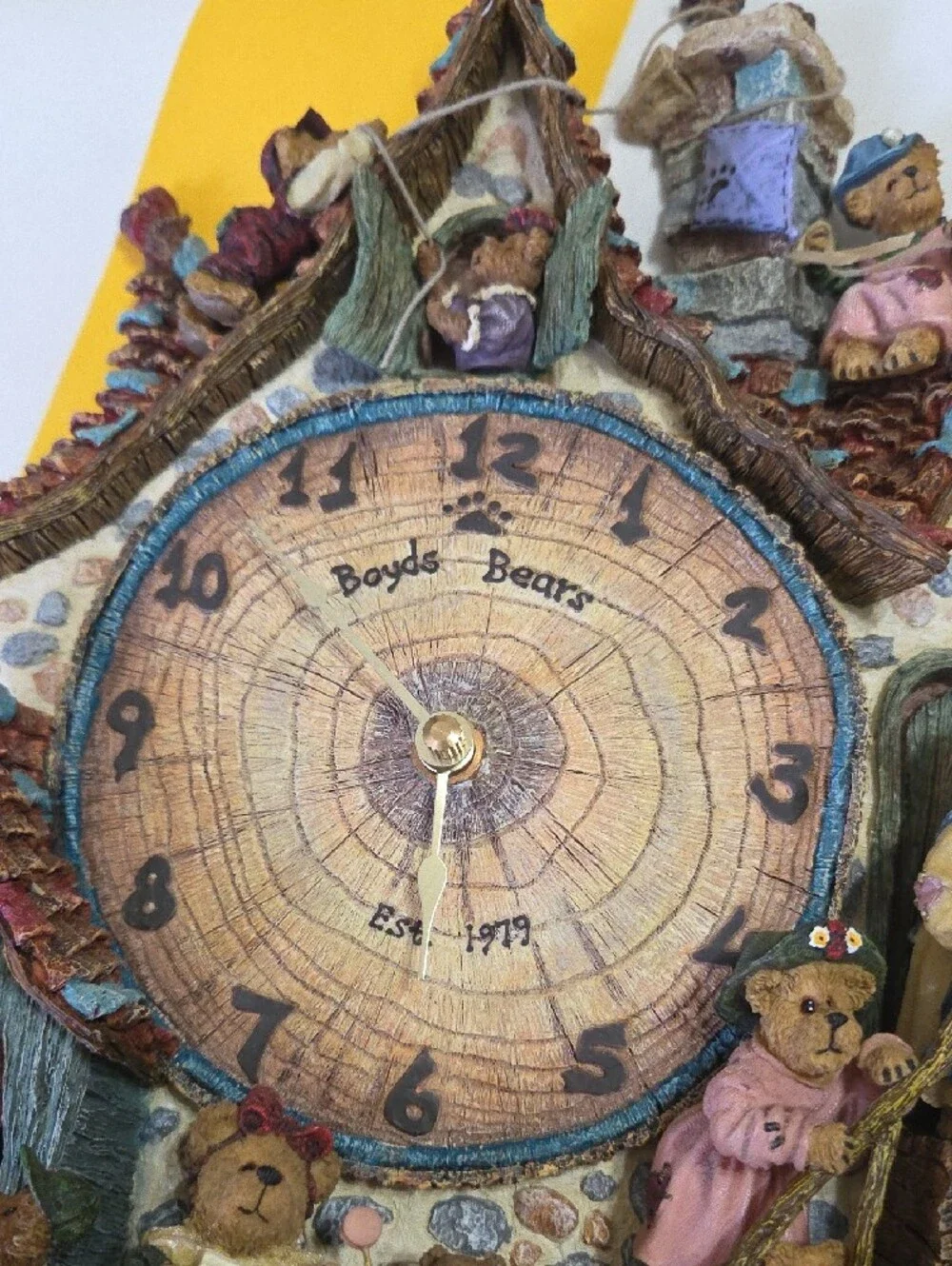 Vintage Boyds Bears Danbury Mint Collector Clock Time Waits For No Bear *Working